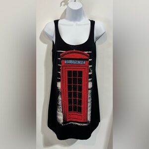 London Bling Telephone‎ Booth Tank Top Size M/L